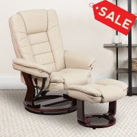 Flash Furniture BT-7818-BGE-GG Beige Leather Recliner in Beige